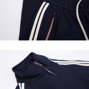 เสื้อฮู้ดดี้ผู้ชายสีน้ำเงินกรมท่า พิมพ์โลโก้แบบพัฟฟ์ตามสั่ง ทรงปกติ ซิปหน้า สปอร์ต คอวีถัก ระบายอากาศได้ดี เหมาะสำหรับใส่ในฤดูหนาว - Product Image 2