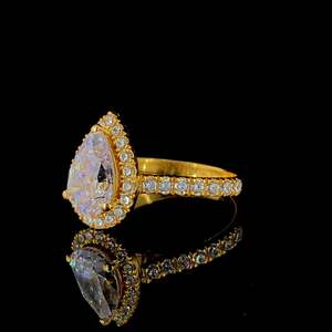 แหวนเพชรทองคำแท้คุณภาพพรีเมียมสำหรับผู้หญิง เหมาะสำหรับงานแต่งงาน งานเลี้ยง และเป็นของขวัญ ราคาไม่แพง - Product Image 2