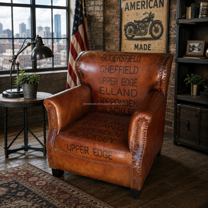 American Style Armchair with Premium Upholstered Fabric and Solid Wood Leg Comfortable Accent <b>Chair</b> for Living Room Hotel Lounge - Product Image 2