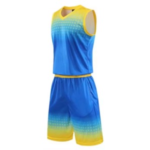 Conjunto de Camiseta de Baloncesto Sublimada para Hombre, Nombre del Jugador, Degradado Azul, Camiseta sin Mangas, Pantalones Cortos, Transpirable, Secado Rápido, Ecológico - Product Image 2