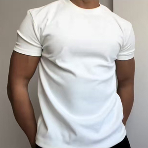 เสื้อยืดคอกลมแขนสั้นทรงหลวมสไตล์วินเทจสำหรับผู้ชาย ผ้าหนา 240 กรัม ไม่มีลายปัก ทรงเข้ารูป - Product Image 1