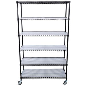 6000lbs Capacity 6-Tier NSF Metal <b>Wire</b> Shelving Unit Heavy Duty Storage <b>Rack</b> Adjustable <b>Rack</b> Wheels <b>Shelf</b> Liners 6000lbs - Product Image 4