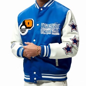 Custom Embroidered <b>Leather</b> Bomber <b>Jacket</b> Premium Genuine <b>Leather</b> Casual Outerwear OEM ODM Factory Sample Service - Product Image 2