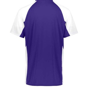 T-shirt sportif pour homme, jaune et noir, manches raglan, séchage rapide, coupe classique, col rond, tricoté en polyester - Product Image 4