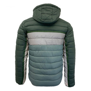 New Men's Hooded Puffer Jacket Blue Gray Color Blocking Windproof Polyester Winter <b>Coat</b> Casual Outdoor Wear Hiking Trekking <b>Coat</b> - Product Image 5