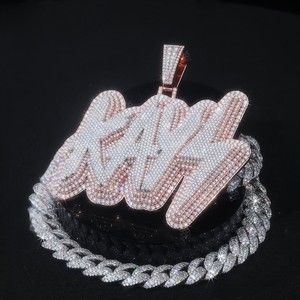 Collar con Colgante de Letra de Moissanita de Alta Calidad, Plata 925, con Incrustaciones de Moissanita, Collar con Nombre Personalizado para Hombre, Joyería Hip Hop, Regalo - Product Image 5