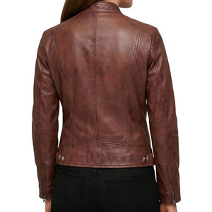 Best Design Premium Quality Genuine <b>Women</b> <b>Leather</b> Jacket Customizable Solid Color New Style <b>Women</b> <b>Leather</b> Jacket - Product Image 2