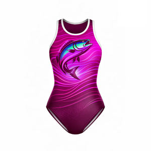 Nouvel Arrivage Maillot de Bain Une Pièce Échancré Séchage Rapide Imperméable Tenue de Plage 100% Polyester Couleur Unie Promotion Service OEM ODM - Product Image 3
