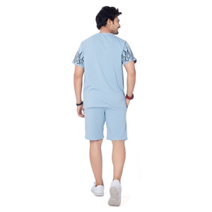 Ensemble deux pièces homme été respirant en coton de haute qualité avec logo personnalisé – Meilleures ventes - Product Image 4