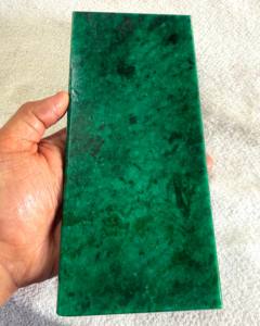 Plaque d'émeraude chauffée, pierre précieuse naturelle verte, tranche d'émeraude polie, pierre brute pour la fabrication de bijoux - Product Image 6