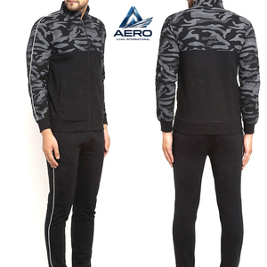 Conjunto Deportivo Negro para Hombre, Producto de la Más Alta Calidad, Tela de la Mejor Calidad, Sudadera con Cierre y Cuello Alto Personalizado - Product Image 5