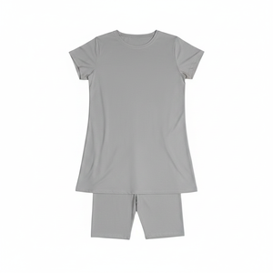 Summer <b>Tights</b> Woman long Tee Shirt Casual Basic Ringer tshirt Ladies Super Soft short set <b>women</b> biker short with side pockets - Product Image 5