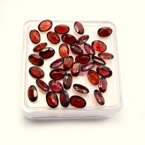 Granates rojos naturales, corte ovalado, facetados, piedras sueltas de 7 mm y 9 mm, piedras calibradas para la fabricación de joyas, granates al por mayor. - Product Image 3