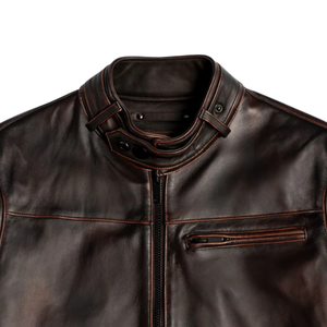 Custom <b>Men's</b> Leather Roadster <b>Jacket</b> <b>Black</b> Coffee Vintage Biker <b>Jacket</b> - Product Image 3