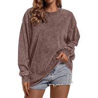 T-shirt à manches longues coupe classique 100% coton pour homme, motif logo sur le devant, col rond, haut décontracté en tricot