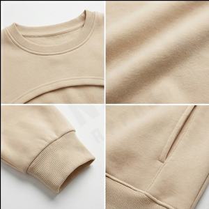 Sudadera de mujer de manga larga de alta calidad Sexy Drop-shoulder Unisex multicolor cuello redondo suéter de punto con sudadera única - Product Image 4