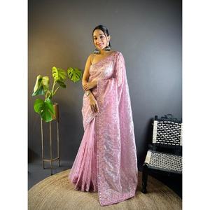 ผ้าซารีเน็ตทวิลล์เนื้อหนา คุณภาพสูง ดีไซน์ทันสมัย ขายดี เหมาะสำหรับงานเทศกาล งานปาร์ตี้ งานแต่งงาน ราคาขายส่ง ส่งออกจากอินเดีย ดีไซน์เซ็กซี่ - Product Image 3