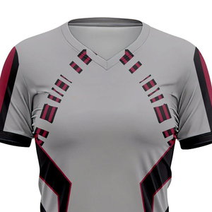 Maillot de sport américain de baseball et de softball à manches courtes et col en V, dernier design, en maille polyester respirante - Product Image 4