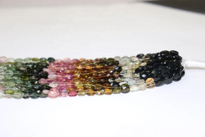 Cuentas de Turmalina Multicolor de Calidad AAA, Forma Ovalada Facetada, 5*7 mm, 14 Pulgadas, Piedra Natural para Fabricación de Joyas a Precio de Mayoreo - Product Image 3