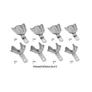 Juego de Bandejas Reutilizables de Acero Inoxidable para Impresiones Dentales, 10 Piezas, Agarre Ergonómico para una Toma de Moldes Precisa, Uso en Laboratorio - Product Image 5