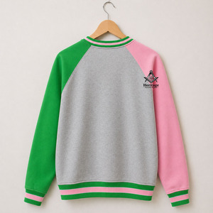 Sudaderas HMR Personalizadas OEM de Invierno, Casuales, con Parche Bordado de Chenille con Letras Griegas de Alpha Kappa, Estilo Oversize - Product Image 3