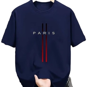 Stock de haute qualité pour hommes teint en fil solide noir coton respirant séchage rapide lourd style décontracté T-Shirt vente en gros vierge - Product Image 1