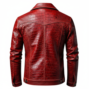 Blouson en cuir moderne pour homme avec détails en toile, imperméable, respirant, coupe-vent, écoresponsable, fermeture éclair, durable, décontracté, OEM, devant - Product Image 2