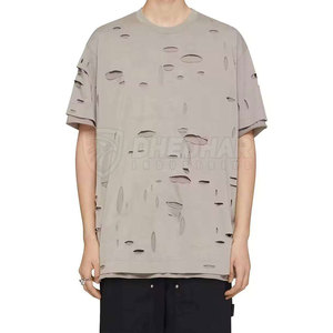 T-shirt pour homme en coton 100% délavé, nouveau design, coupe ample, imprimé, pour usage extérieur, vente en gros, vêtements de mode - Product Image 2