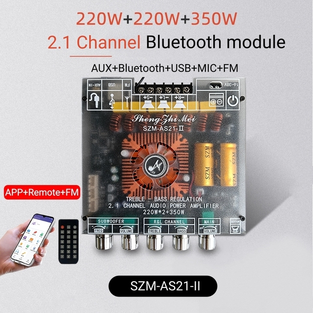 SZM-AS21- II Module TPA3255 High and Low Tone Subwoofer 220W*2+350W Digital Amplifier Board