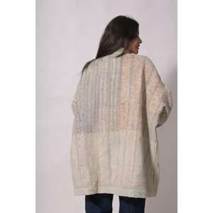 Chaqueta Gudri de Invierno Hecha a Mano, Ecológica, Transpirable, de Algodón Sólido, Estilo Vintage Kantha, Kimono Acolchado, Chal Indio Boho con Cuello - Product Image 5