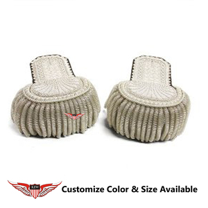 Epaulettes Bordados de Alambre Plateado Magnífico de la Marca KEW, Estilo Vintage Ecológico, Color Personalizable - Product Image 2