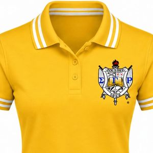 เสื้อโปโลสีเหลือง Sigma Gamma Rho แขนสั้นสำหรับผู้หญิง ปักลายตัวอักษรกรีก เสื้อยืดลำลองสำหรับชมรมนักศึกษา เสื้อกอล์ฟลำลอง - Product Image 6