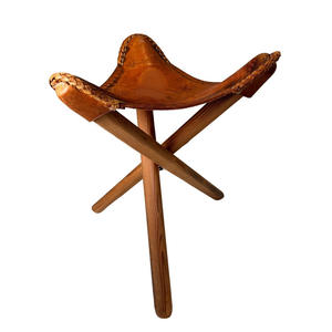 Silla Plegable de Cuero Genuino Premium 2026 OEM, Tipo Trípode, para Camping, Caza y Tiro, con Logotipo Personalizado, Asiento Portátil para Exteriores, Hecho en Imra - Product Image 1