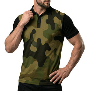 Polo de camuflaje para hombre, manga corta, talla grande, estampado por sublimación, informal, tejido, 100% poliéster, ropa de calle. - Product Image 2