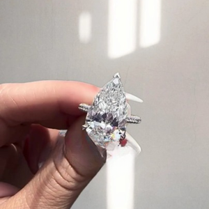 Anillo de Compromiso de Lujo con Diamante Cultivado en Laboratorio con Corte de Pera para Mujer, Certificado IGI, Oro de 14K, Joyería Nupcial, Regalo - Product Image 3