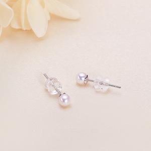 Boucles d'oreilles en argent S925 avec perles d'eau douce de Zhuji pour femmes, petites boucles d'oreilles de haute qualité avec aiguilles anti-obstruction, soin des oreilles - Product Image 4
