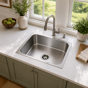 Brushed Stainless Steel <b>Kitchen</b> <b>Sink</b> Single Bowl Countertop Basin - Product Image 3