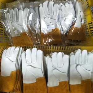 ถุงมือหนังเชื่อมทนความร้อนสำหรับงานเชื่อม TIG ปิ้งย่าง จัดการสัตว์ แขนยาว - Product Image 4