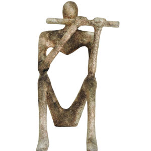 Statue Moderne Abstraite de Musicien Flûteur en Aluminium - Sculpture Minimaliste de Musicien - Figurine Décorative pour la Maison avec Finition Rouille Antique 10 Pouces - Product Image 1