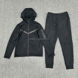 Survêtements pour hommes coupe ajustée survêtement de jogging d'hiver en polaire technique avec logo personnalisé - Product Image 4