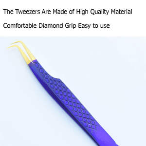 Pinces à cils antistatiques professionnelles en acier inoxydable de haute qualité avec emballage et logo personnalisables pour extensions de cils - Product Image 5