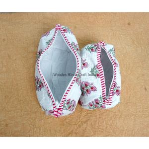 New Arrival Wholesale Handcrafted Tassel Printed Pure 100% Cotton Zipper Closure Small Eco-Friendly Cosmetic Organizer Bag - Product Image 6