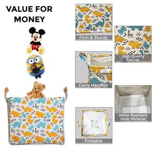 กล่องเก็บของเล่นลายจุดกล่องผ้าใบ (ไดโนเสาร์) - Product Image 4
