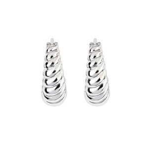 sterling silver 925 bohemian hoop <b>earrings</b> 16mm lightweight silver plated round loop studs for women special occasion gifts - Product Image 2