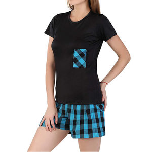 Nouvelle mode féminine, ensemble décontracté multicolores, t-shirt à manches courtes et short, ensemble personnalisé ODM, vente en gros, ensemble deux pièces pour femmes, coton - Product Image 2