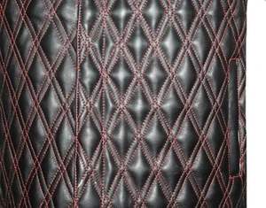 Chaleco de Cuero para Motociclistas, Estilo Club, Acolchado, con Costuras Rojas, para Hombre, Marca Hunt Club - Product Image 2