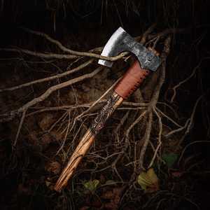 Customized Handmade High Carbon Steel Builder's Hatchet Wooden <b>Handle</b> Fine Leather Sheath DIY THEWIZ CRAFTS Brand 3-Year - Product Image 6
