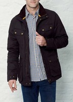 Veste en toile de coton 100% pour homme, fermeture éclair sur le devant, imperméable, coupe classique, veste en toile de coton pour l'hiver