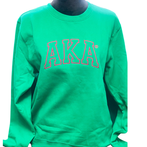 AKA เสื้อสเวตเตอร์สีเขียววินเทจสำหรับผู้หญิง คอกลมคลาสสิก แขนยาว เสื้อพูลโอเวอร์ลายกราฟิกสไตล์เรโทร ลำลอง ผ้าฟลีซ แฟชั่นฤดูหนาว - Product Image 1