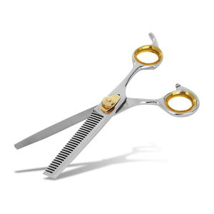 Ciseaux de barbier professionnels en acier inoxydable avec manche, lame droite et aiguisée pour la coupe et l'éclaircissement des cheveux, pour hommes et femmes, pour salons de beauté - Product Image 1